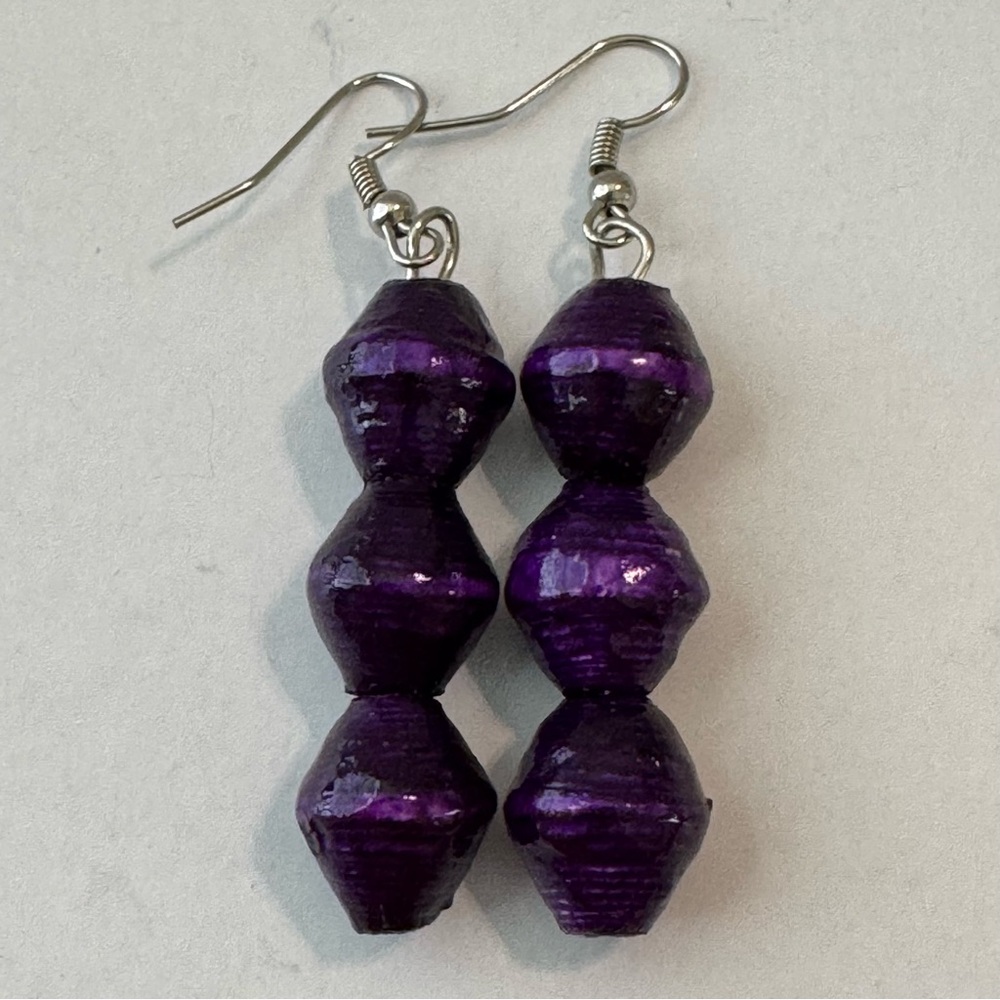 NWOT Ugandan Handmade Paper Bead Earrings